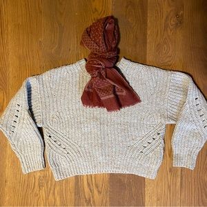 Point Sur Light Blue Chunky Cropped Sweater Sz S
